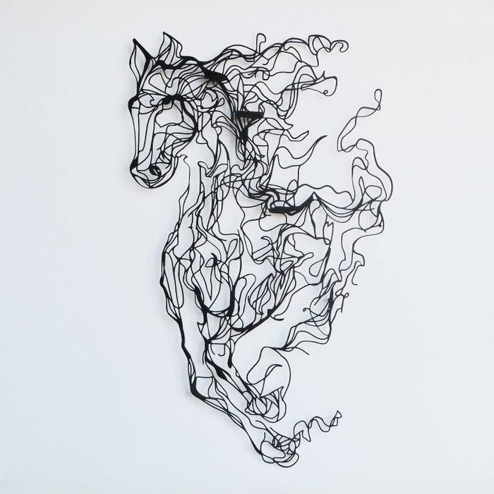 Wallity Metal Horse Line Art - APT724